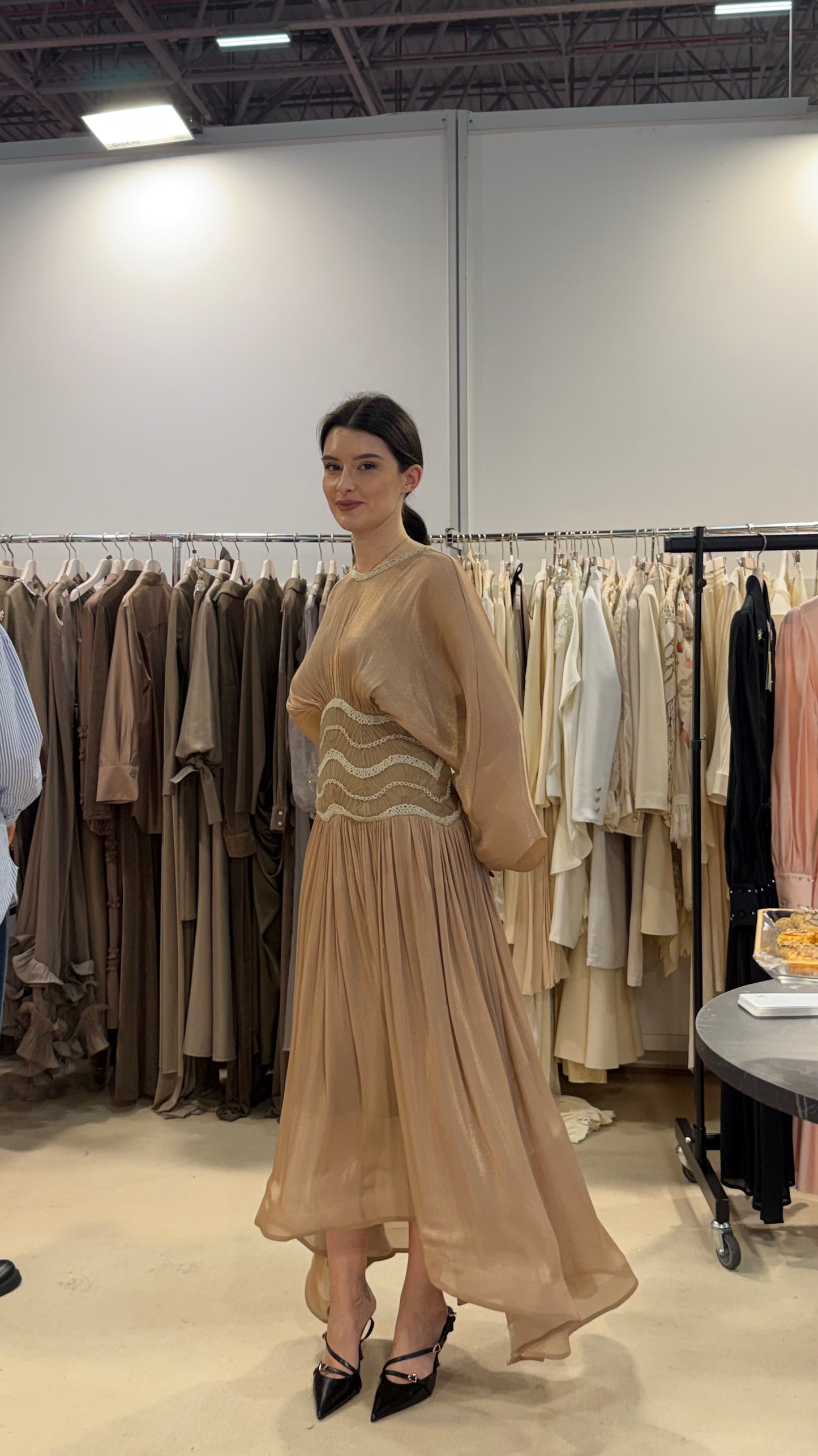 فستان ماكسي بلونين البني والتيفاني