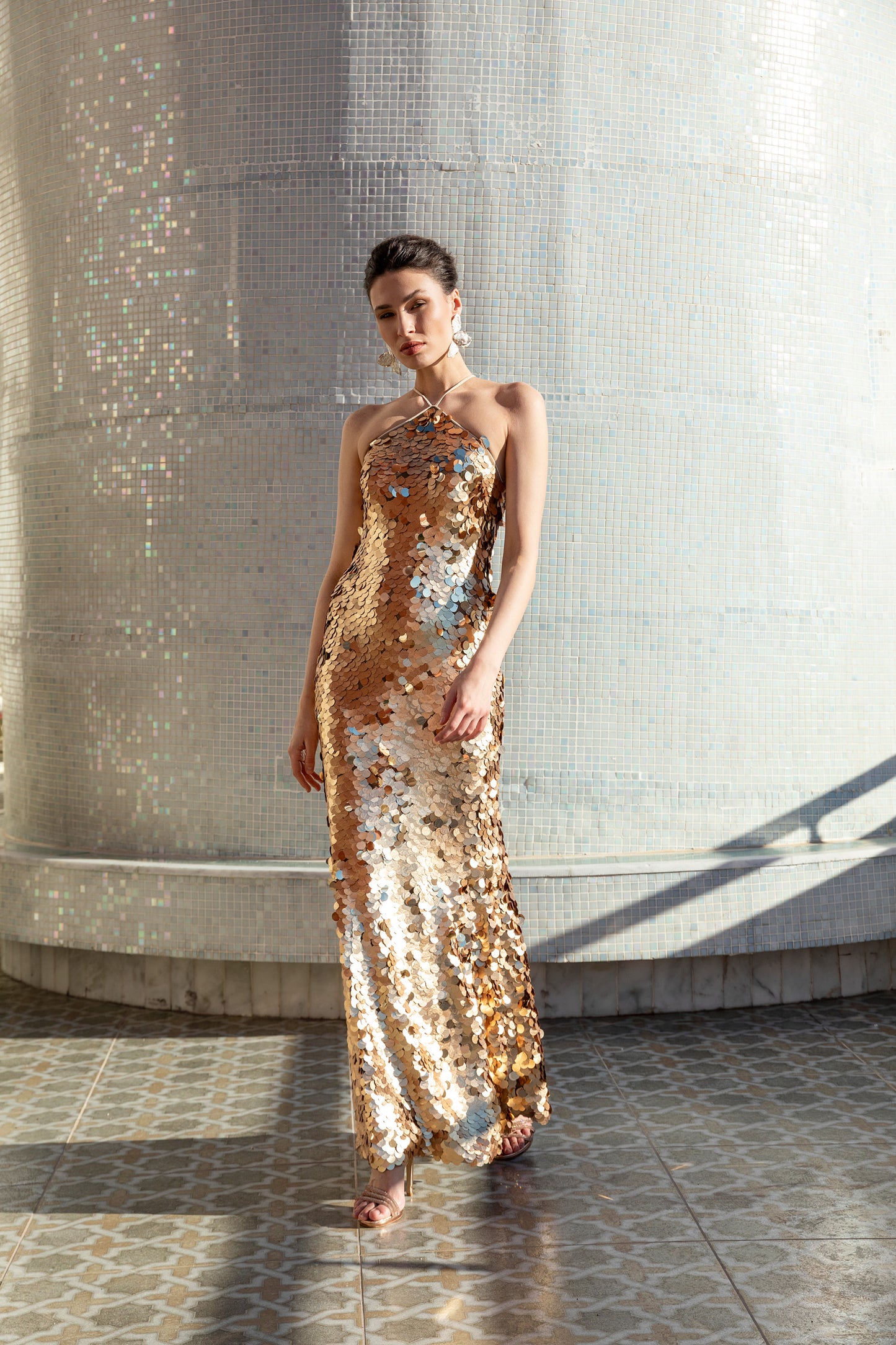 Golden Glow Sequin Dress 1127