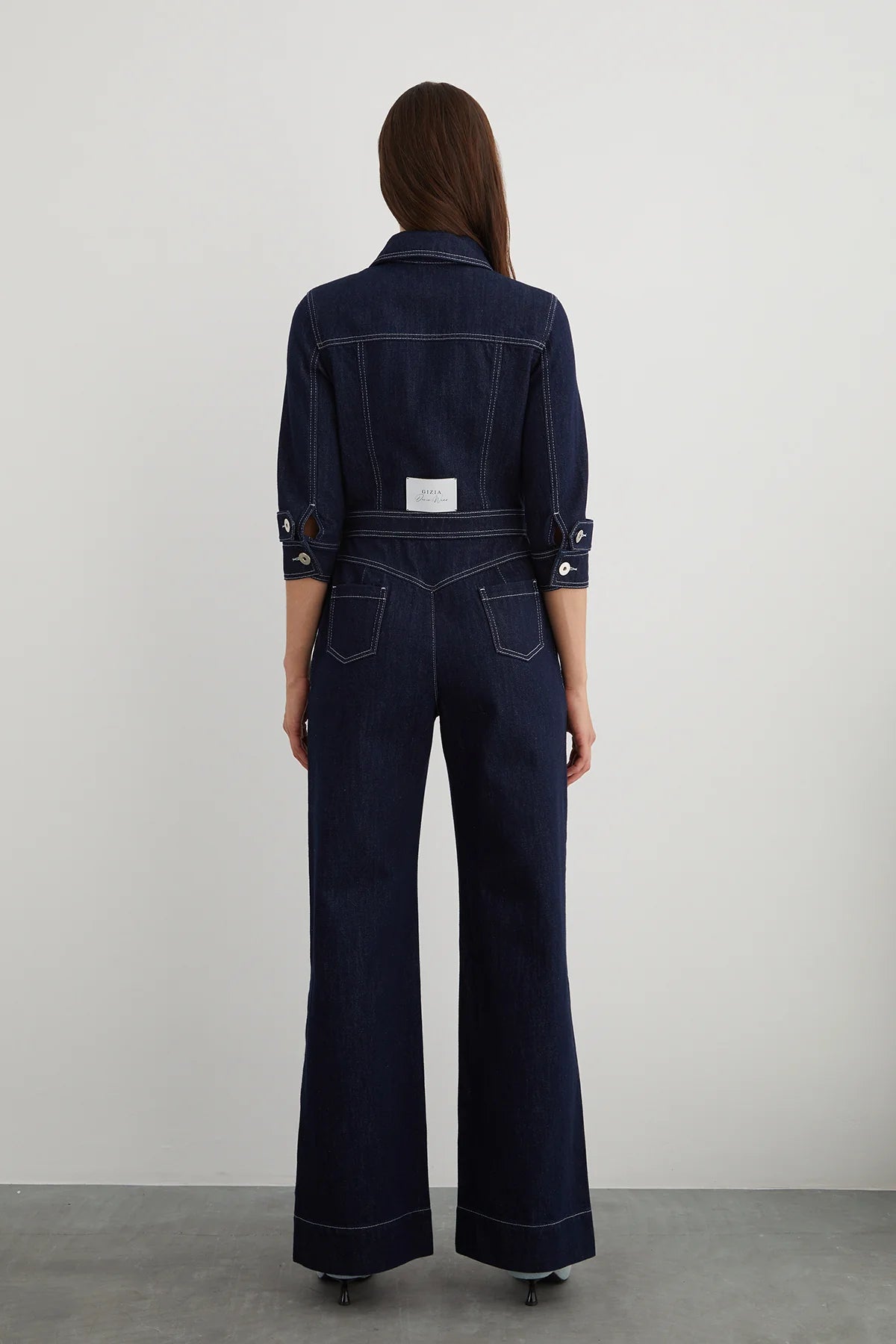 Nikel Düğme Detaylı Yanı Yırtmaçlı Flare Paça Jean Tulum