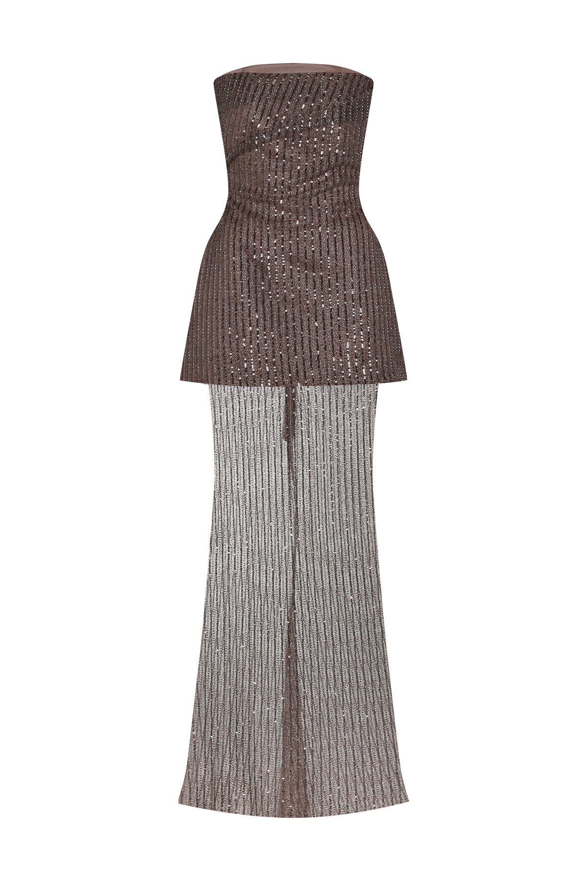 Sequin and Stone Embroidered Evening Dress Set 2211 S