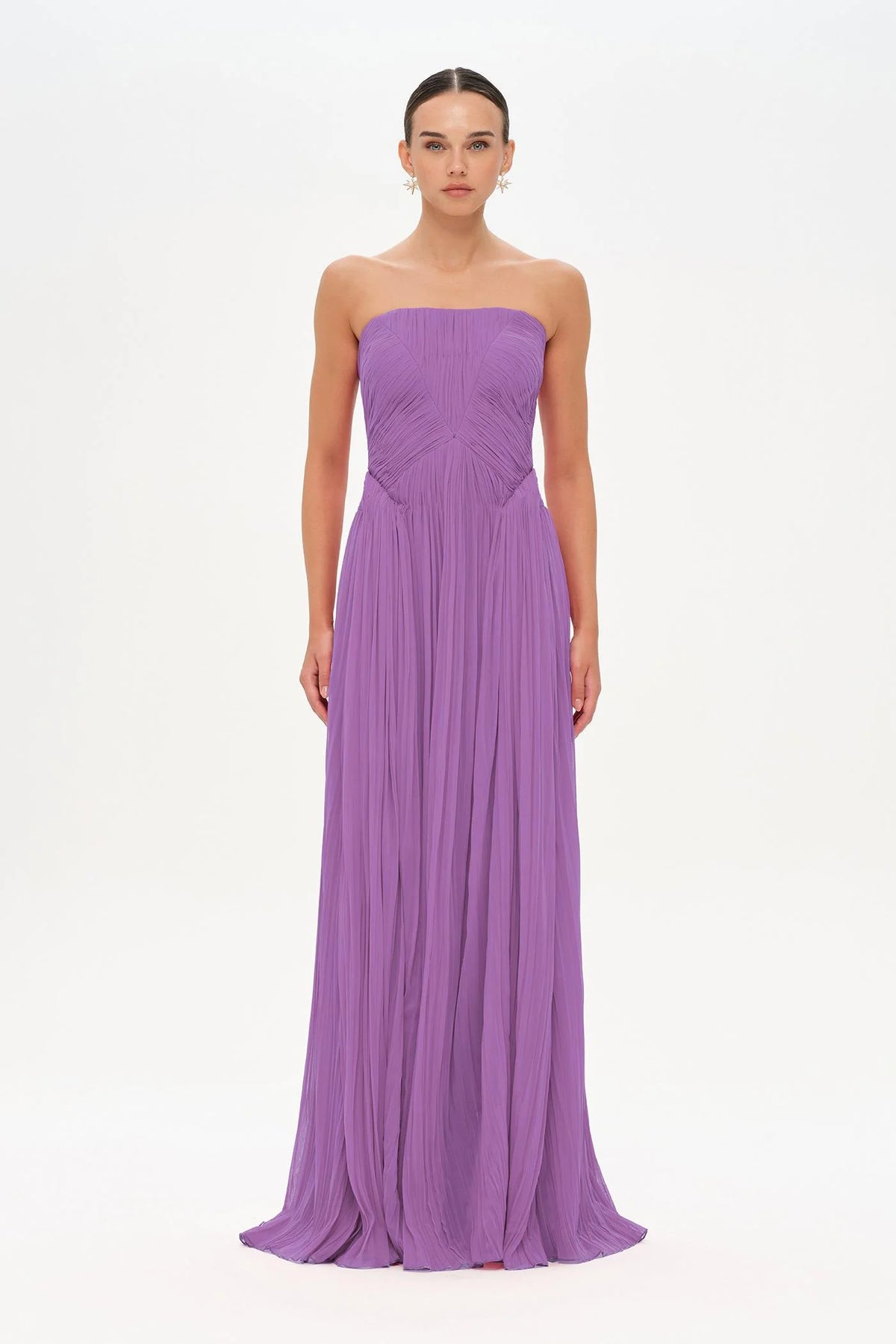 STRAPLEZ DRAPE DETAYLI ŞIK ABİYE ELBİSE - 26058C
