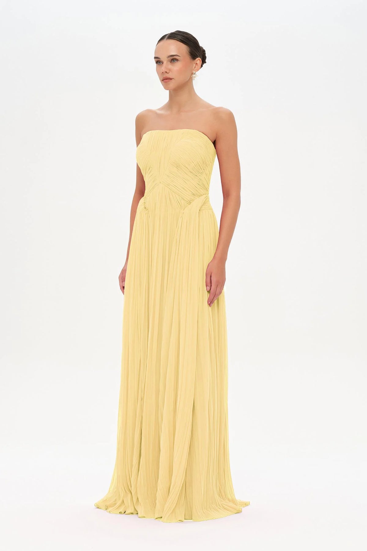 STRAPLEZ DRAPE DETAYLI ŞIK ABİYE ELBİSE - 26058C