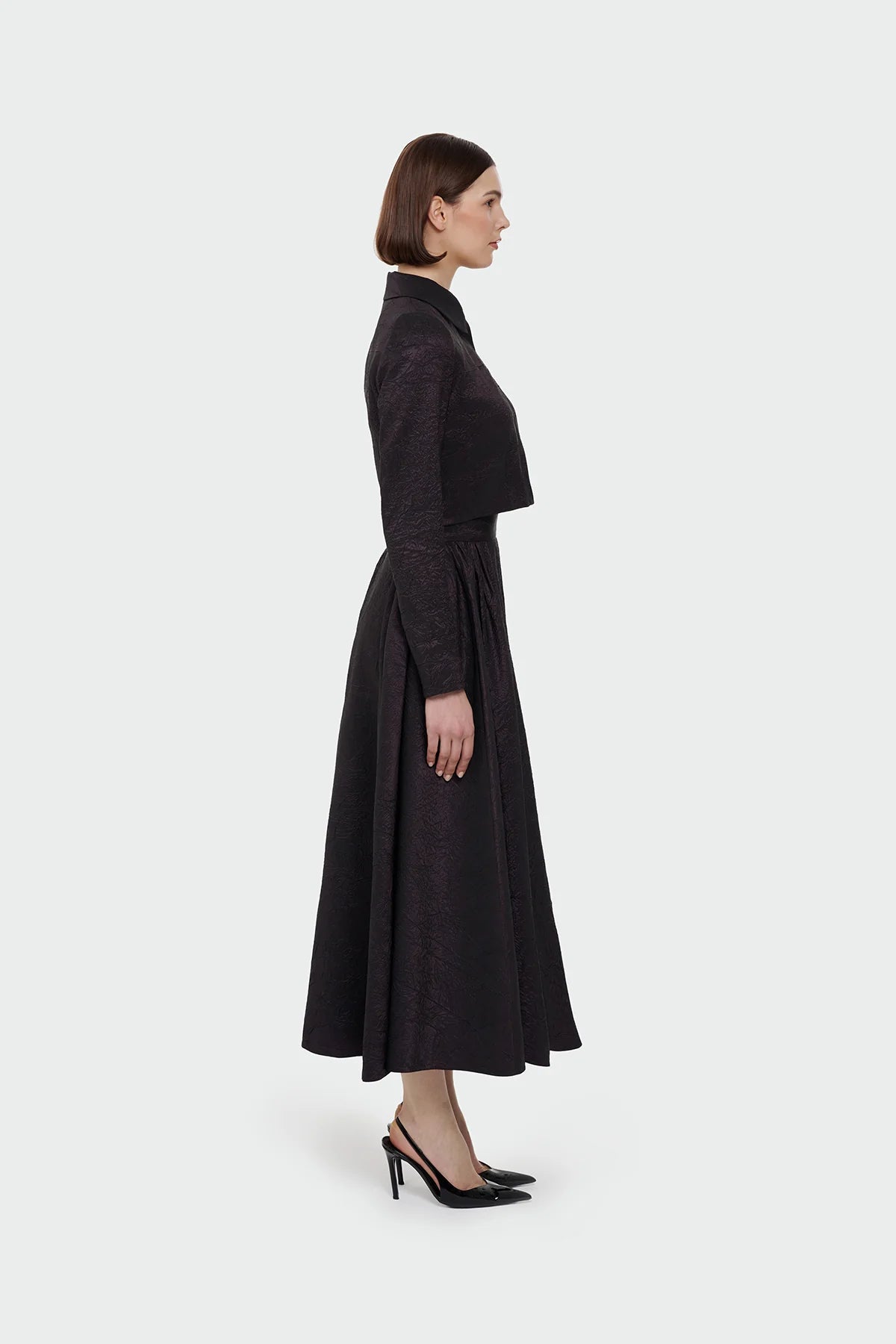 Shirt Collar Skirt Set 9175