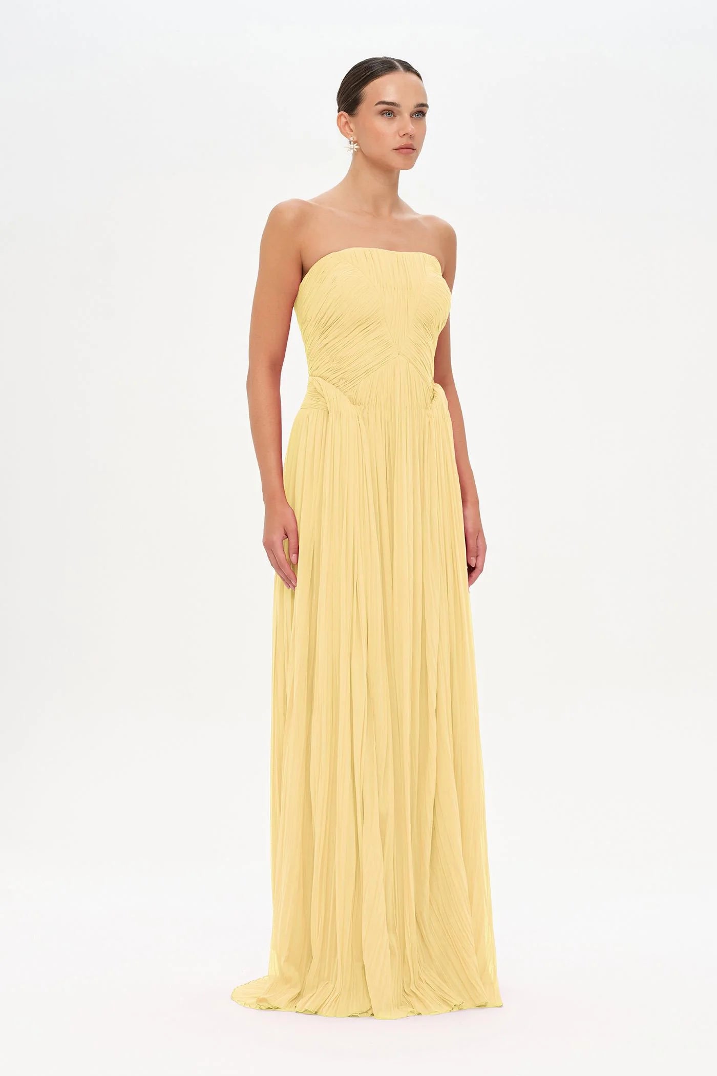 STRAPLEZ DRAPE DETAYLI ŞIK ABİYE ELBİSE - 26058C