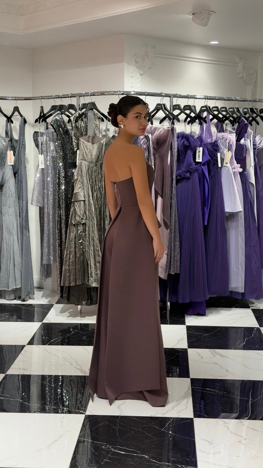 STRAPLEZ KUYRUK DETAYLI ABİYE TAKIM 21033