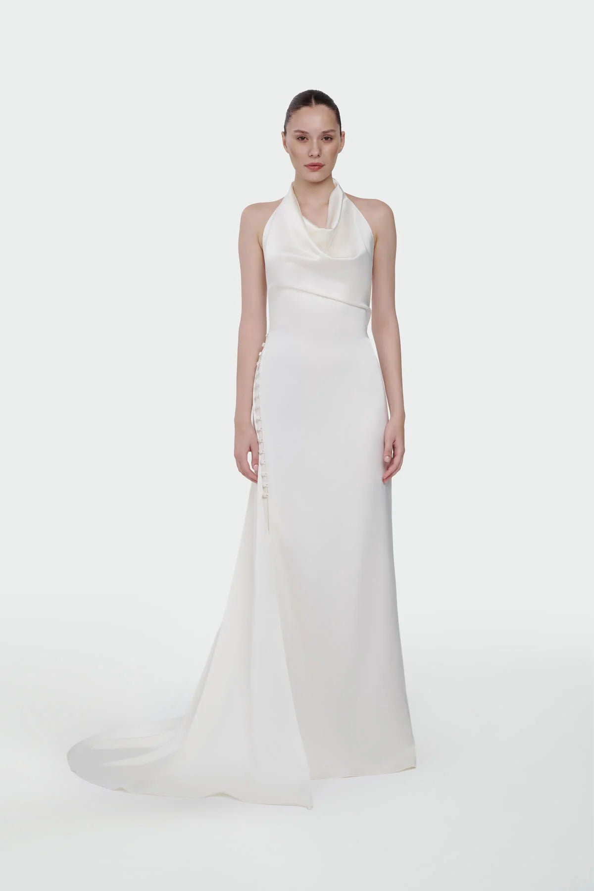 HALTER YAKA DEGAJE DETAYLI ABİYE ELBİSE 1364