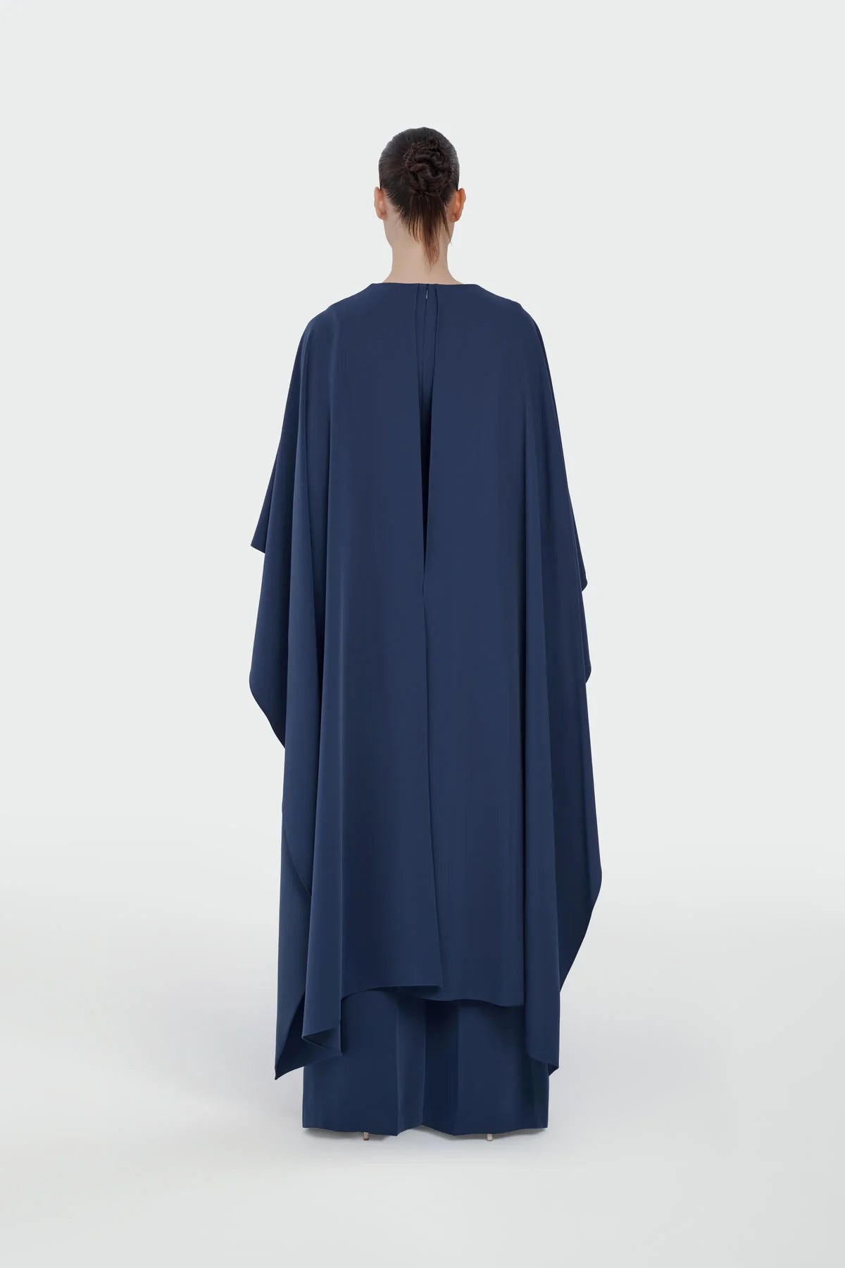 Elegant Ivory Draped Cape Jumpsuit 5301