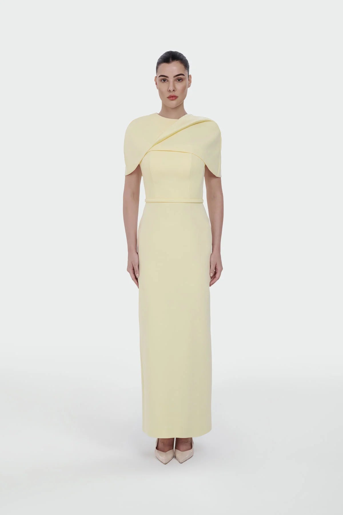 Elegant Evening Dress with Cape – Luxury Formal Dress 1390