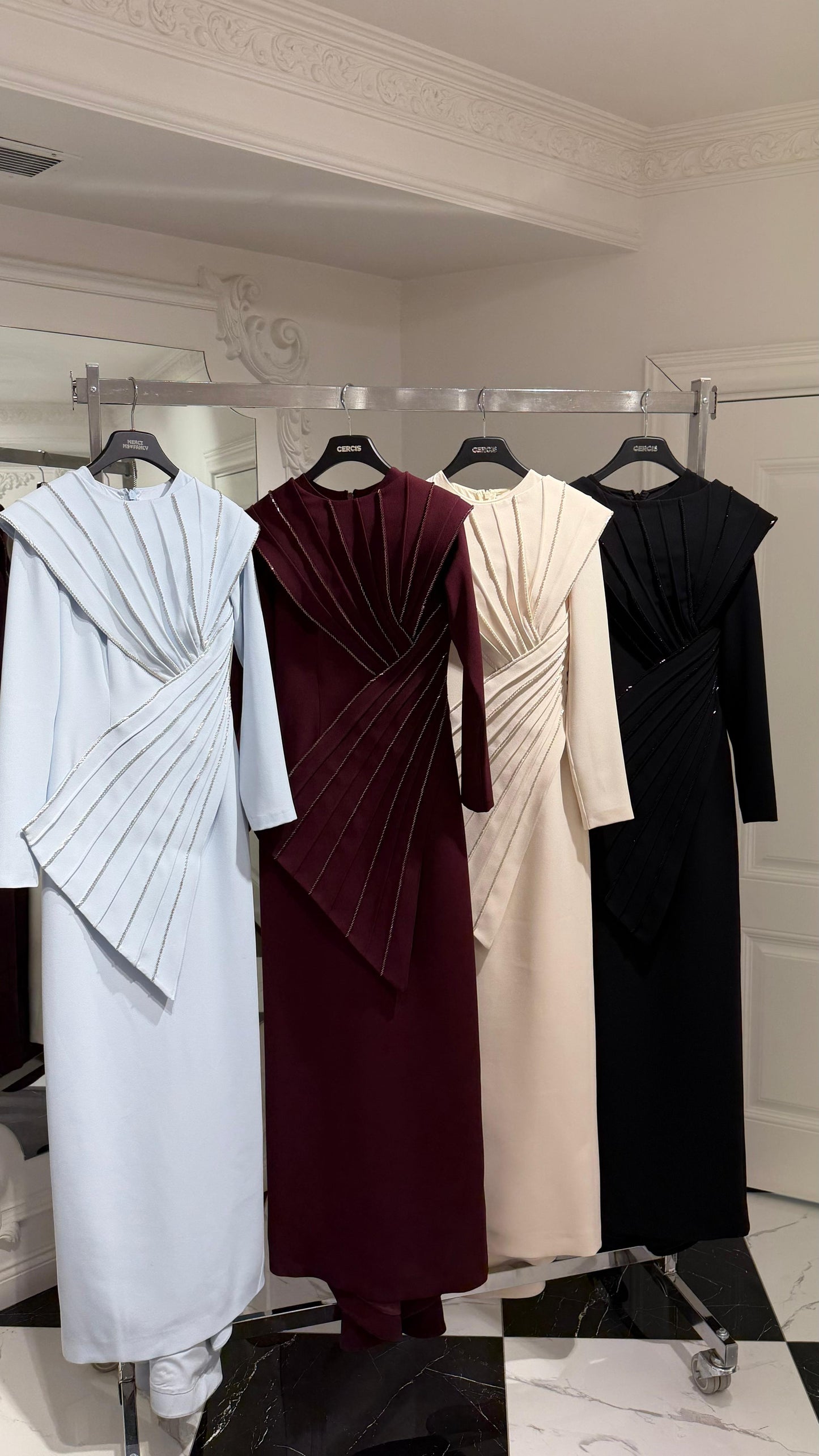 Draped Evening Dress – 9155