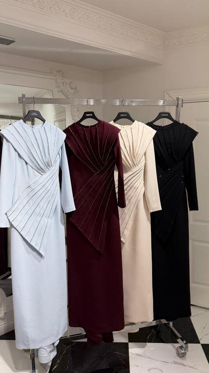 Draped Evening Dress – 9155