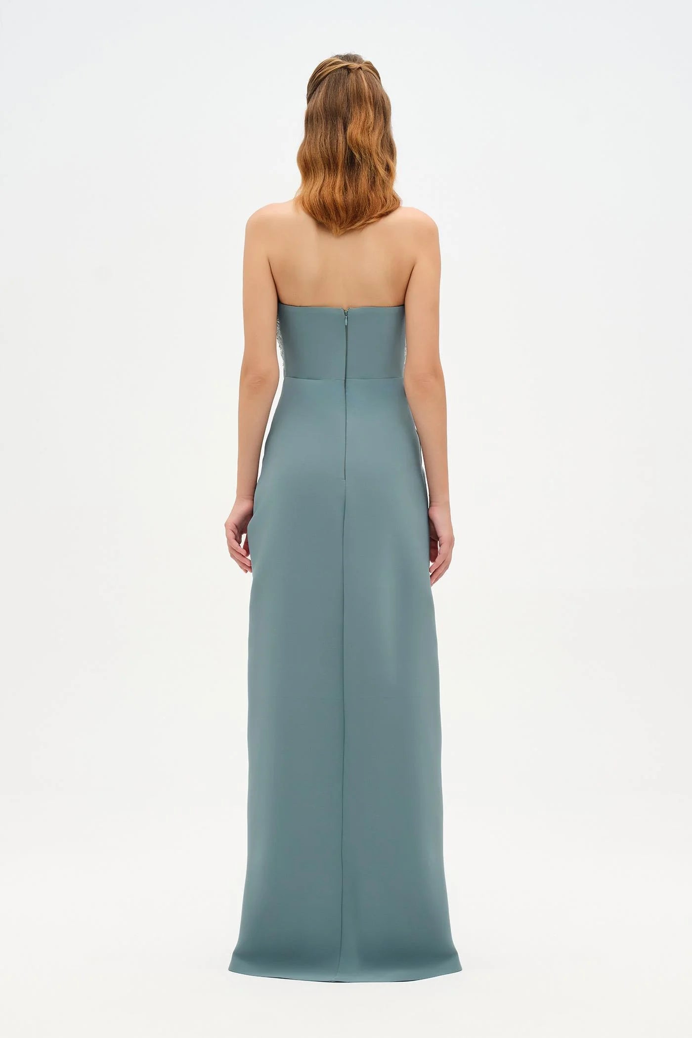 DRAPE DETAYLI STRAPLEZ DETAYLI BALIK ABİYE ELBİSE - 26125C