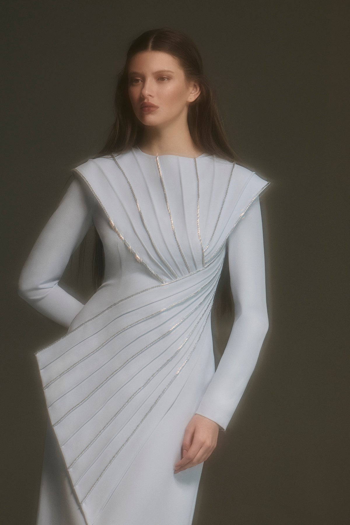 Draped Evening Dress – 9155