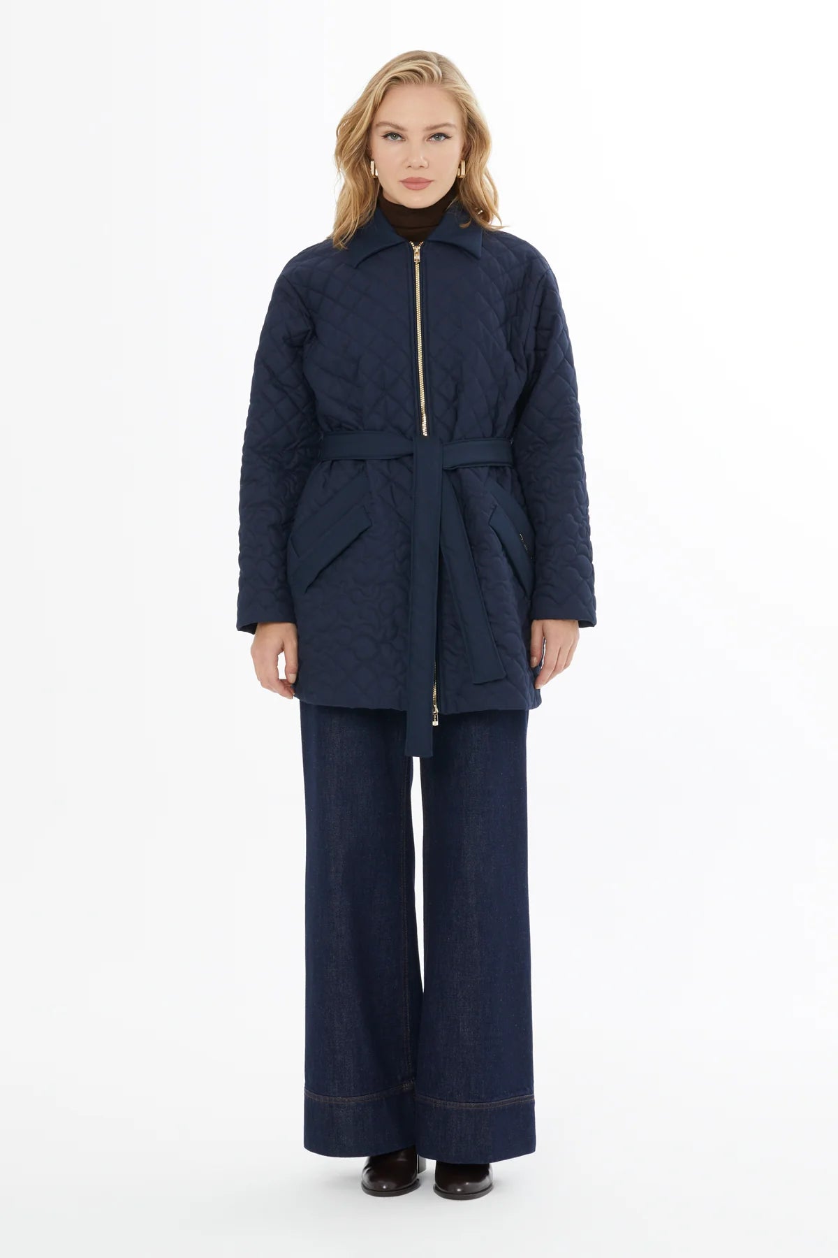 Gömlek Yaka Cepli Fermuar Kapamalı Mont