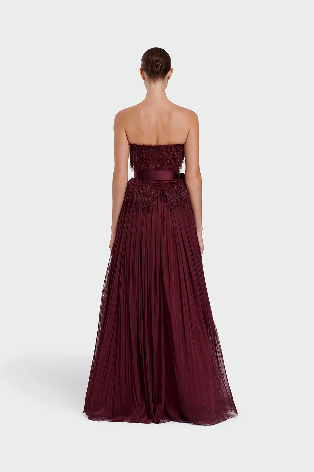 Feather Strapless Evening Dress 1342