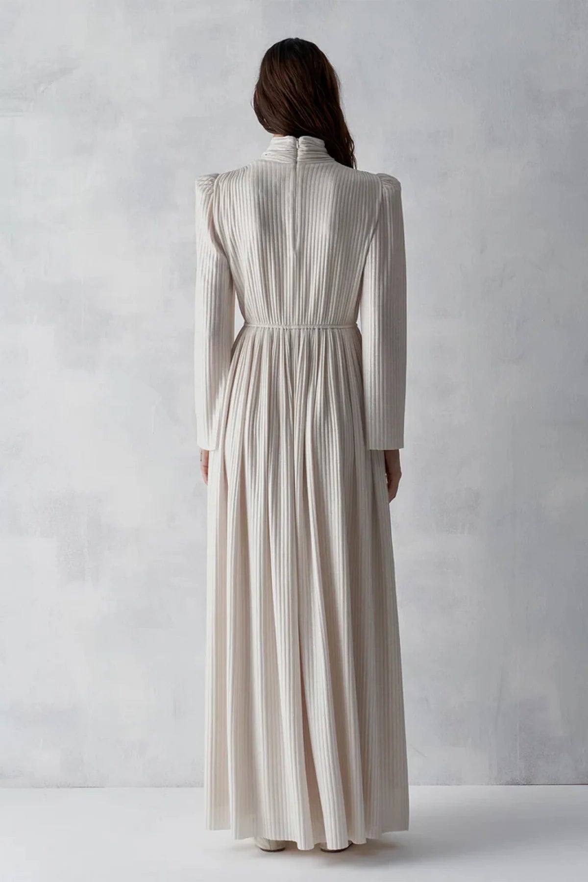 SİMLİ FİTİLLİ KEMERLİ UZUN ABİYE ELBİSE