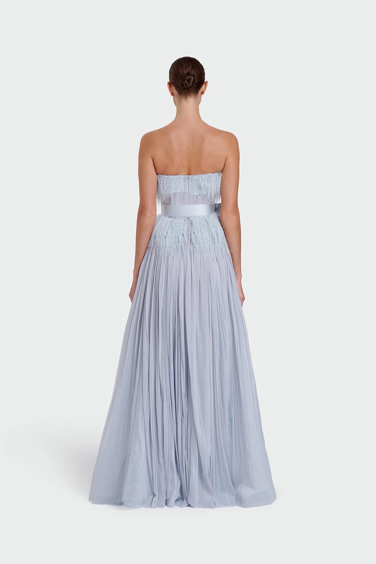 Feather Strapless Evening Dress 1342