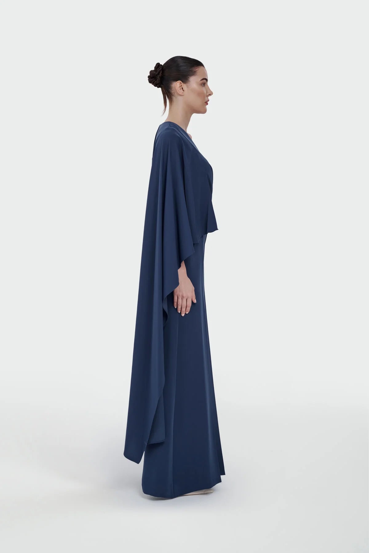 Elegant Ivory Draped Cape Jumpsuit 5301