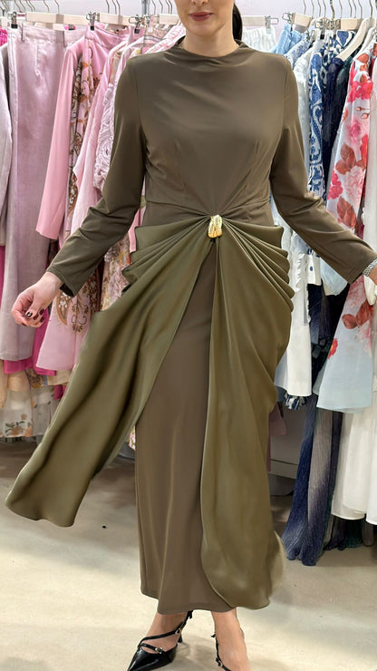 Soft olive maxi dress
