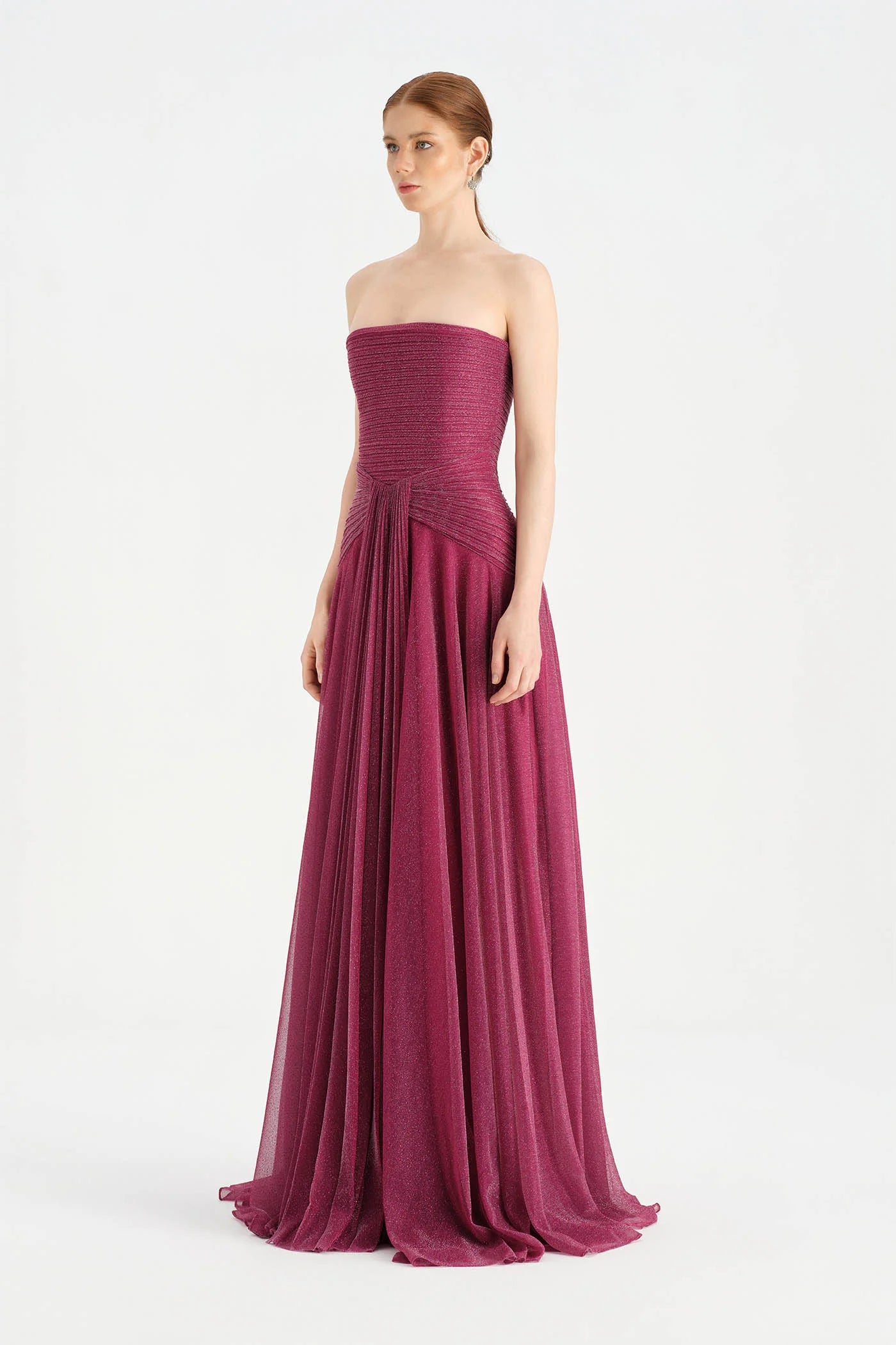 Glitter Strapless Long Evening Dress 9167C