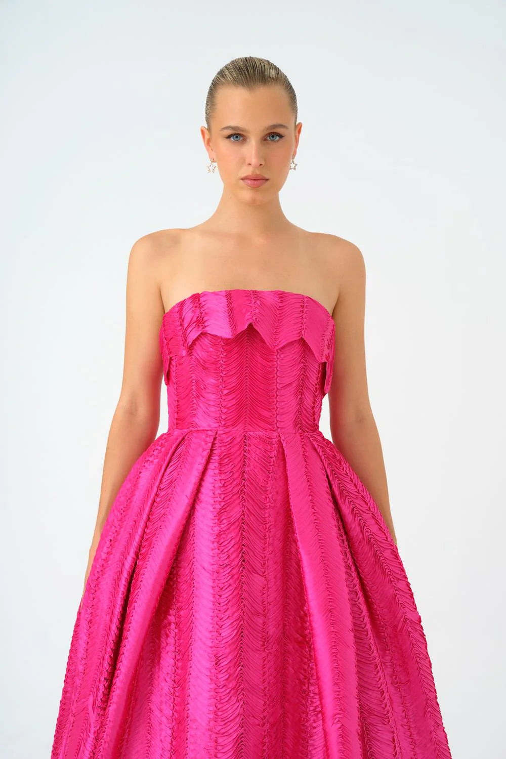 STRAPLEZ YAKA PRENSES KESİM UZUN ABİYE ELBİSE - 9050C