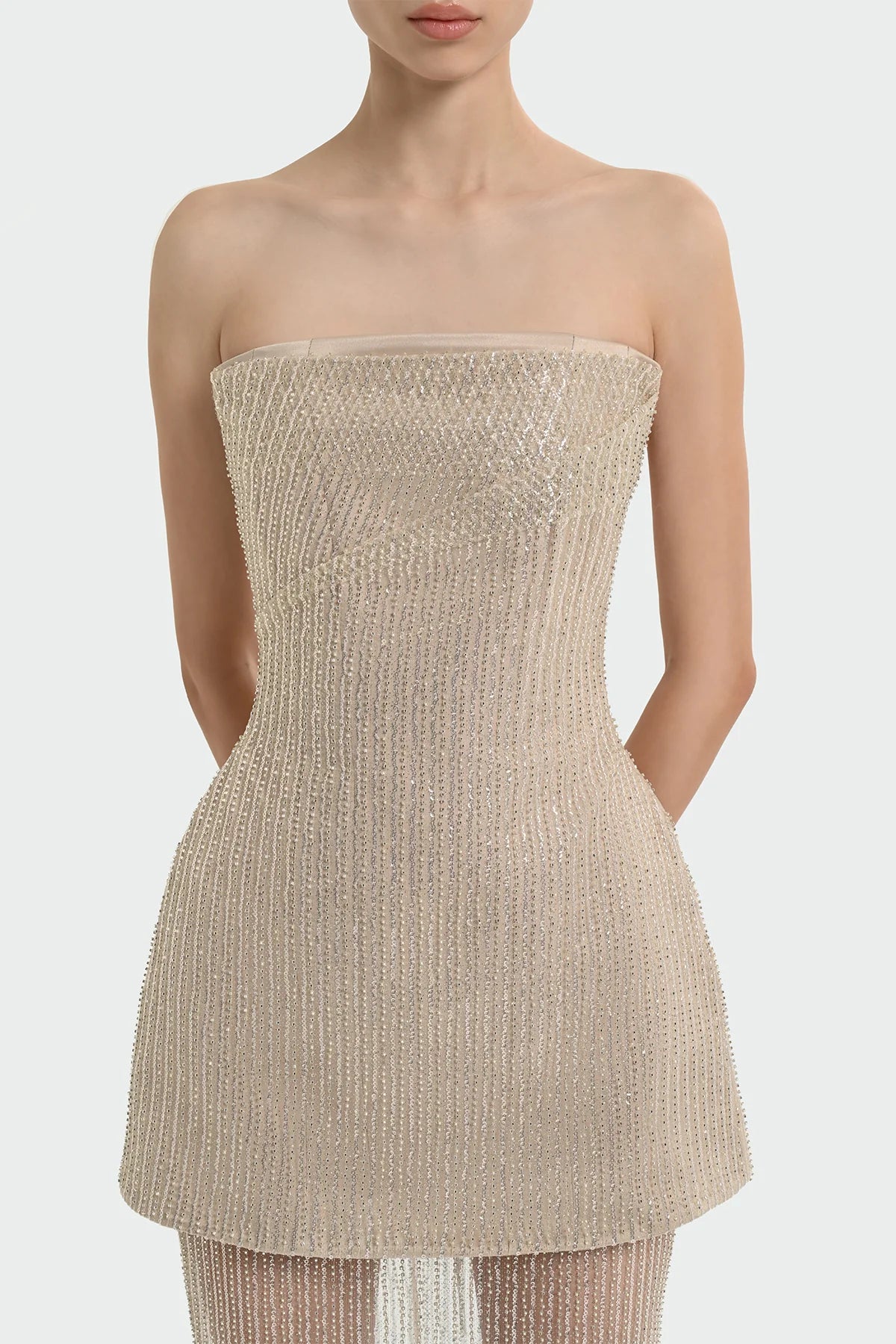 Sequin and Stone Embroidered Evening Dress Set 2211 S