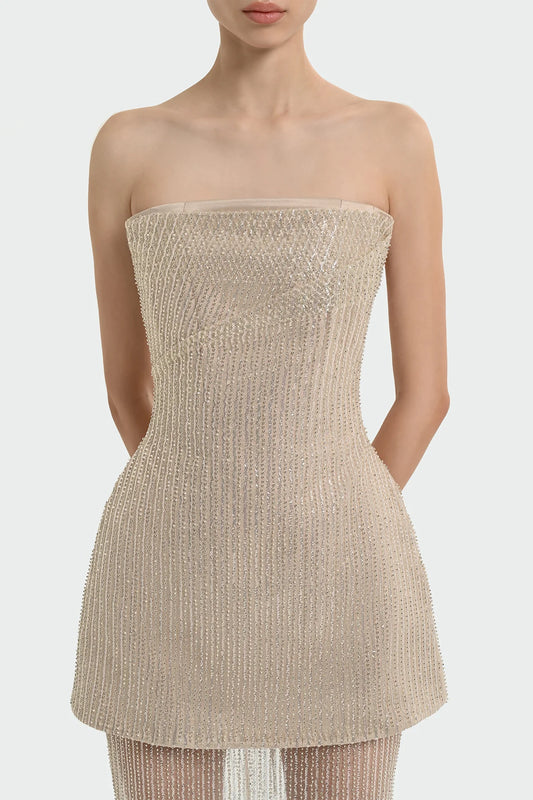 Sequin and Stone Embroidered Evening Dress Set 2211 S