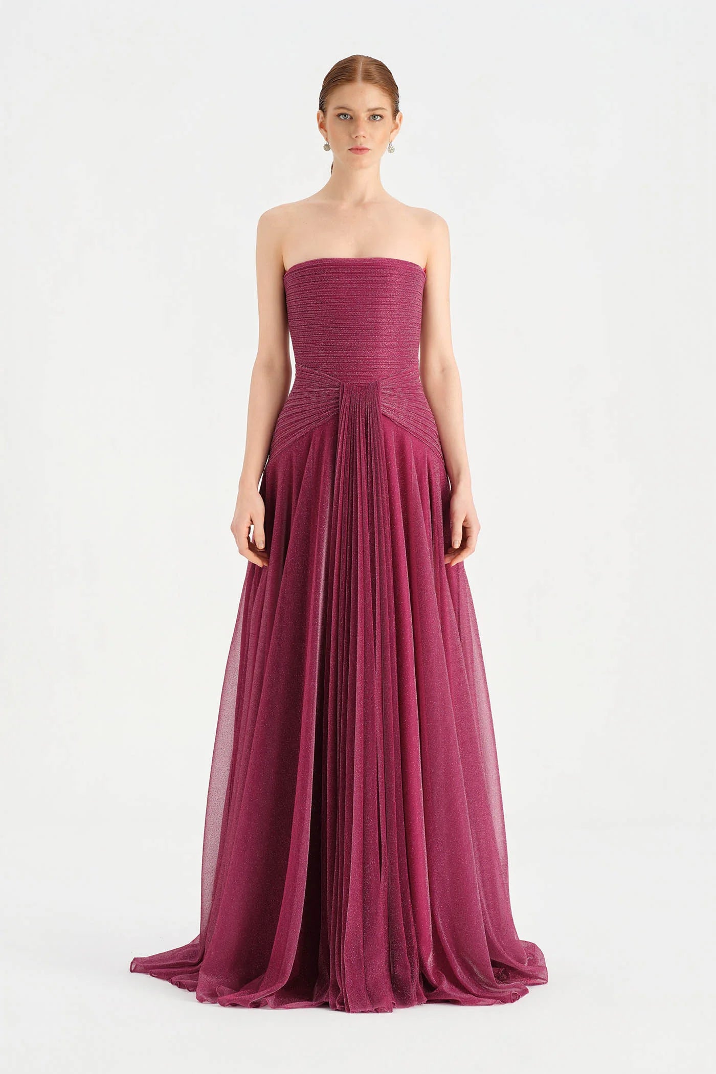 Glitter Strapless Long Evening Dress 9167C