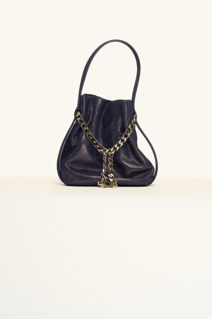 7509 – Ruched Chain-Detail Handbag