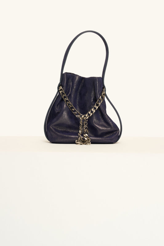 7509 – Ruched Chain-Detail Handbag