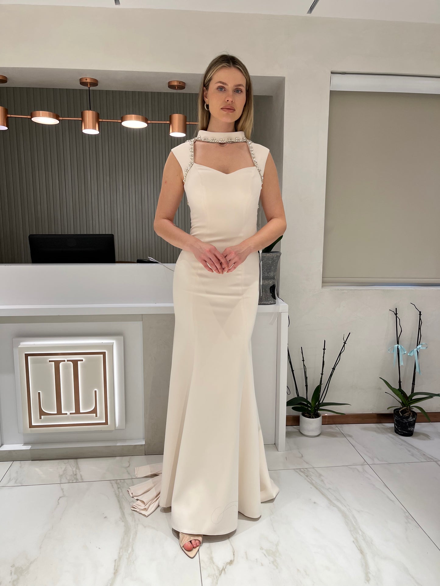 فستان كريب راقي 2692