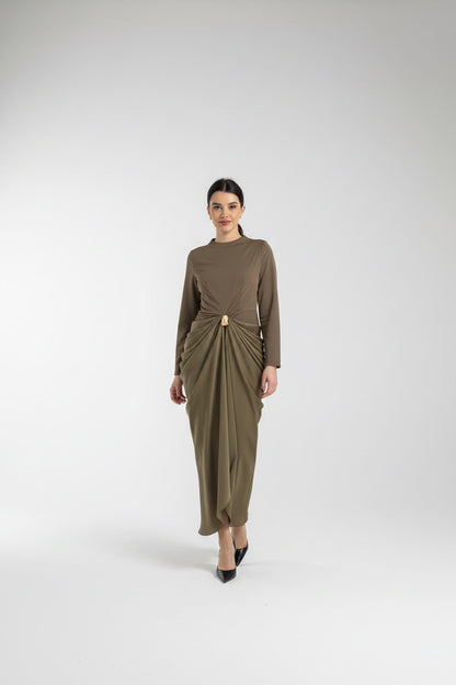 Soft olive maxi dress