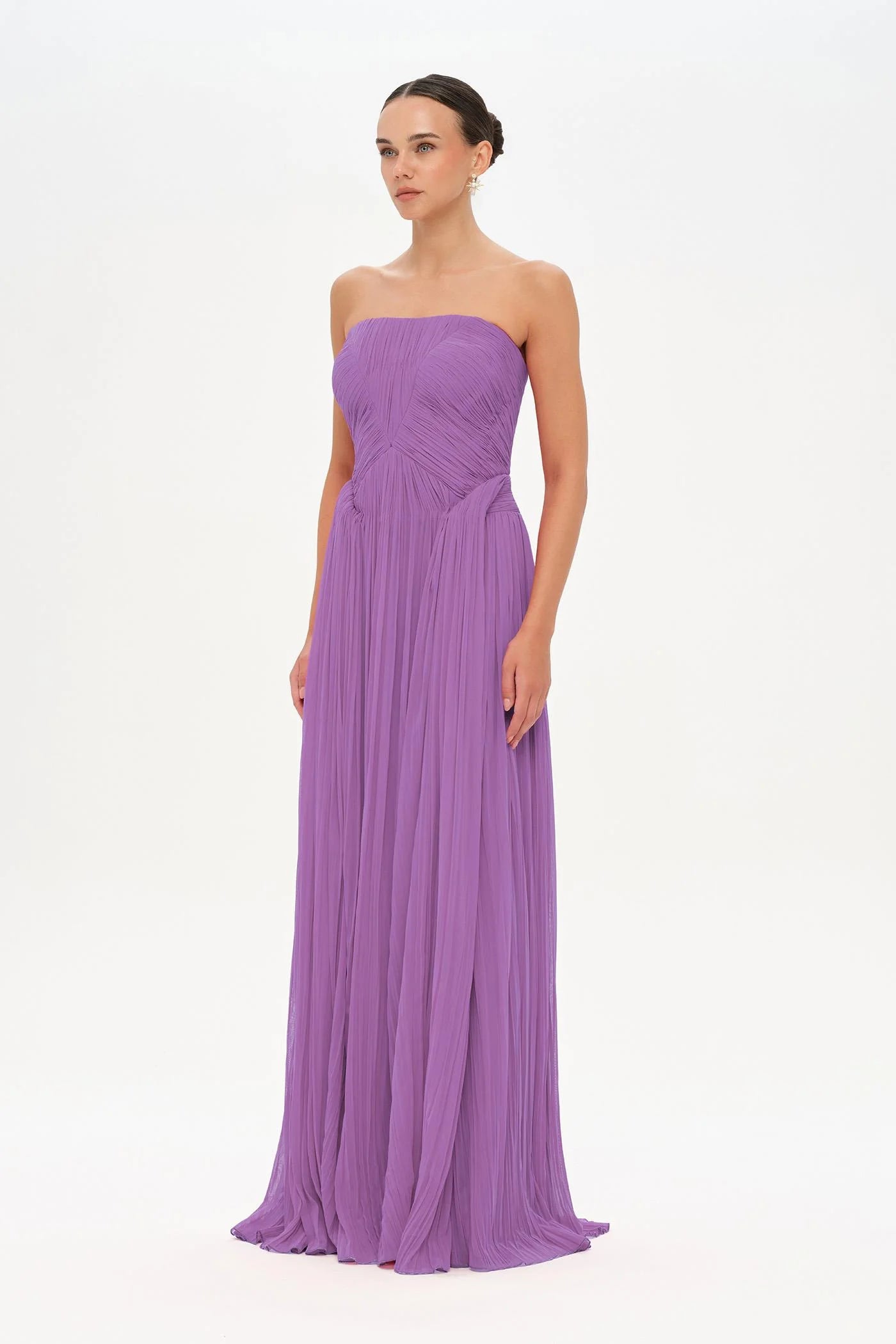 STRAPLEZ DRAPE DETAYLI ŞIK ABİYE ELBİSE - 26058C