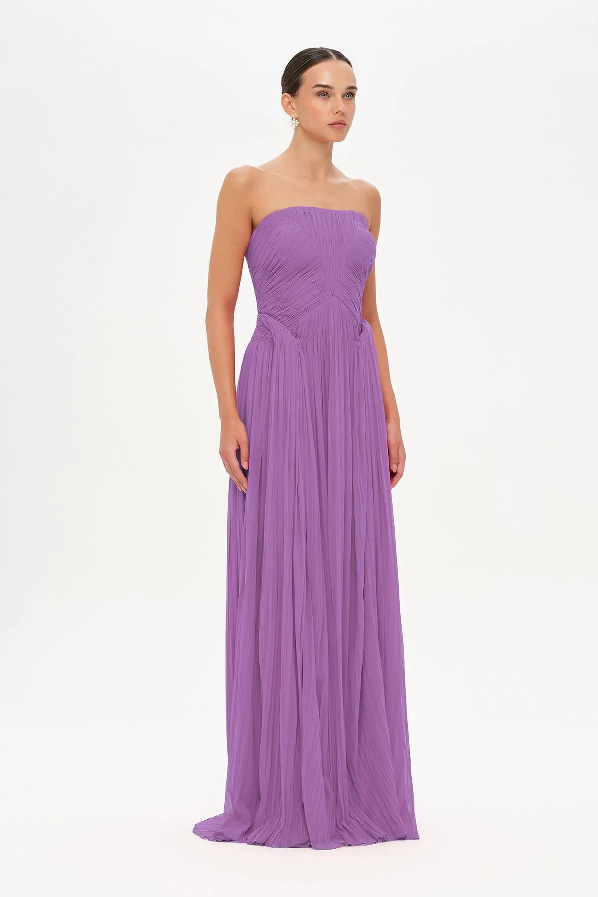STRAPLEZ DRAPE DETAYLI ŞIK ABİYE ELBİSE - 26058C