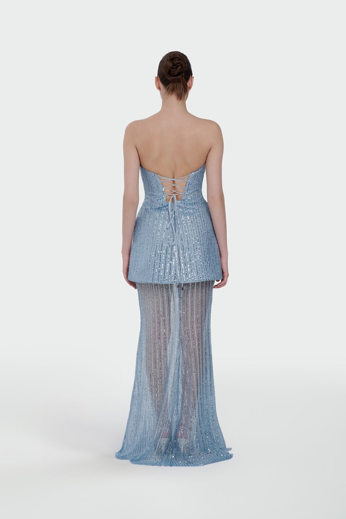 Sequin and Stone Embroidered Evening Dress Set 2211 S