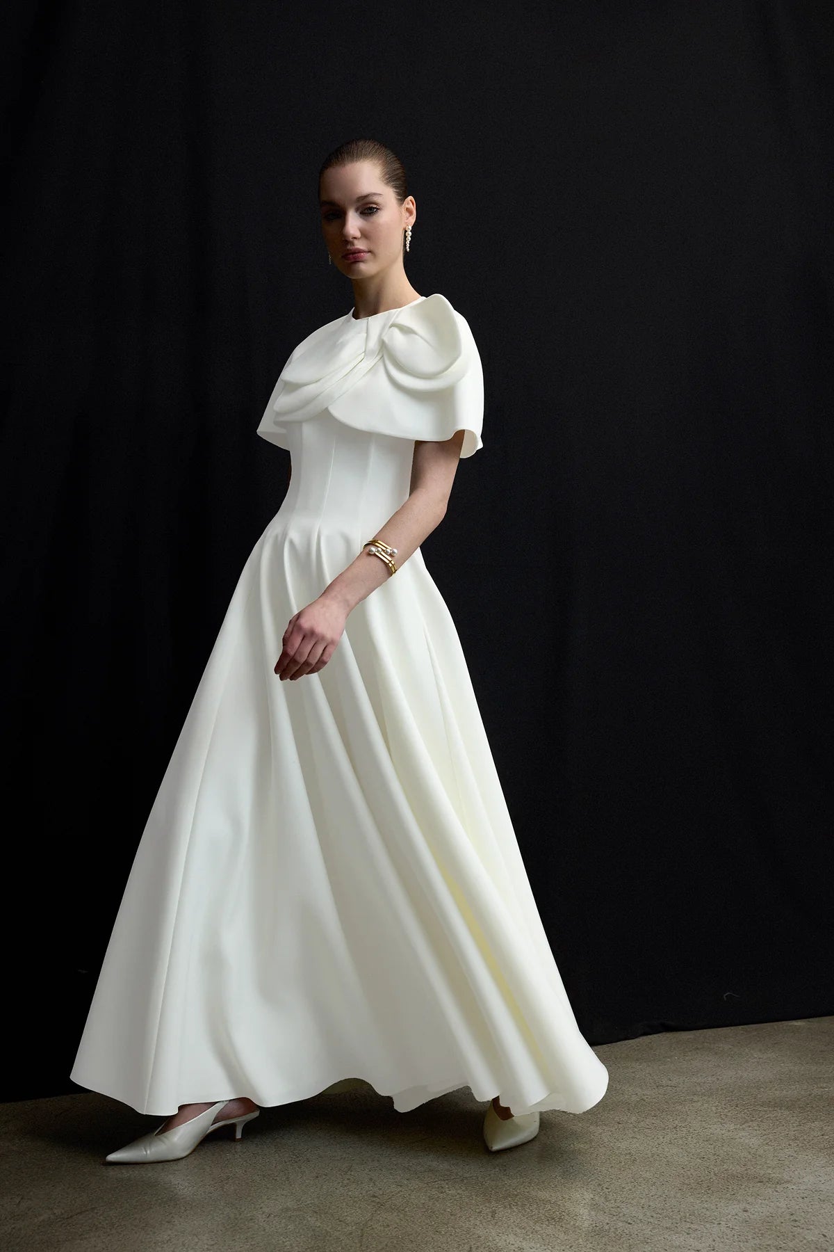 BOLERO DETAYLI STRAPLEZ KLOŞ ETEK ABİYE ELBİSE 1187