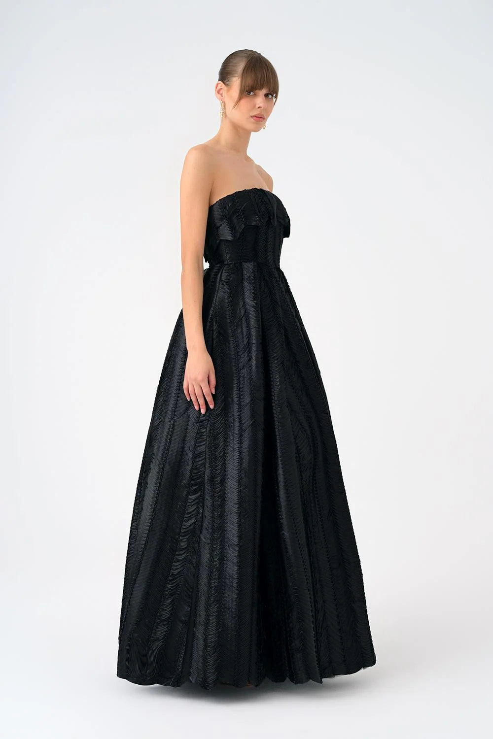 STRAPLEZ YAKA PRENSES KESİM UZUN ABİYE ELBİSE - 9050C