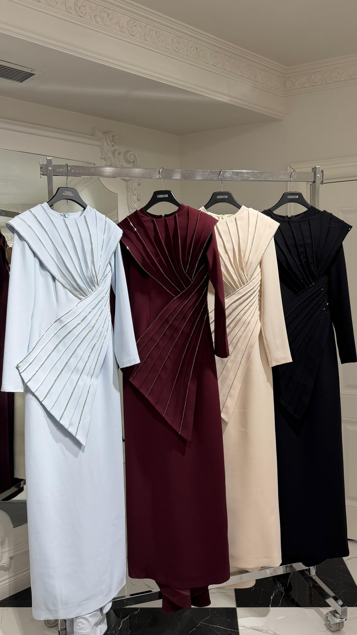 Draped Evening Dress – 9155