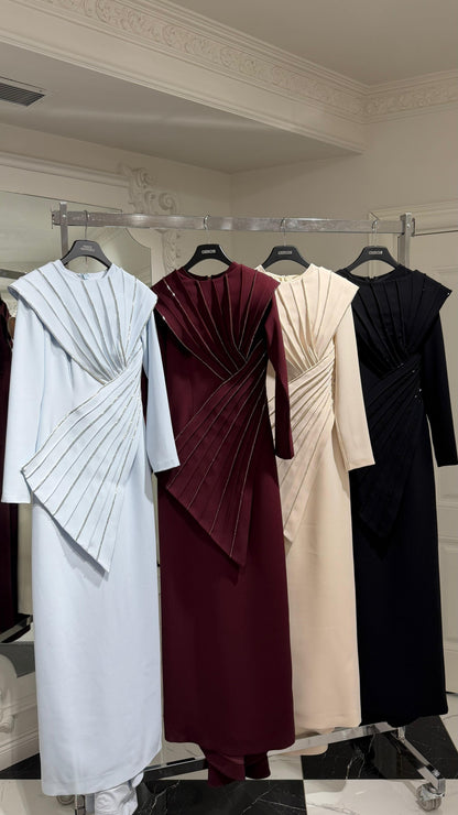 Draped Evening Dress – 9155