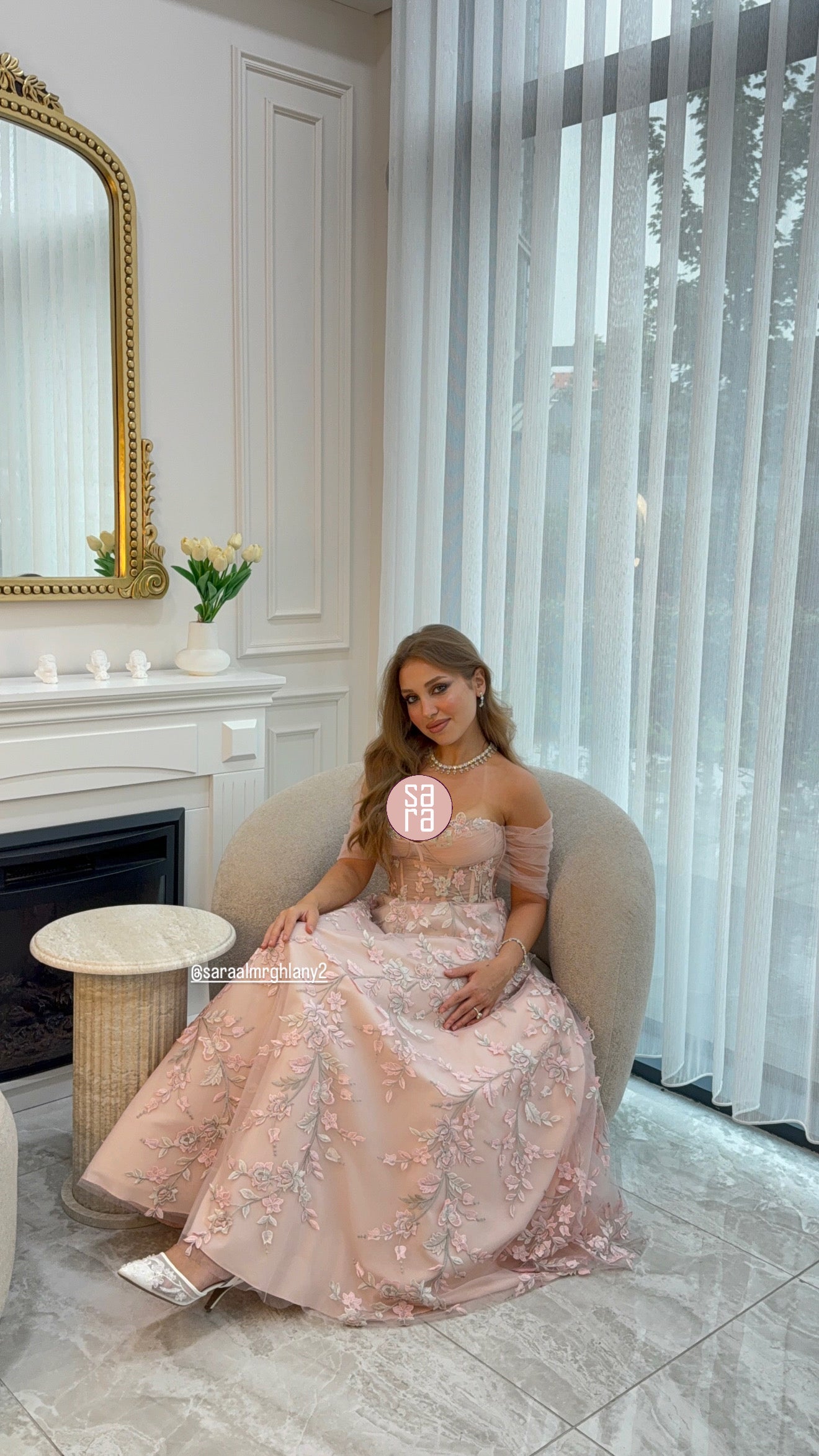 فستان وردي 2202