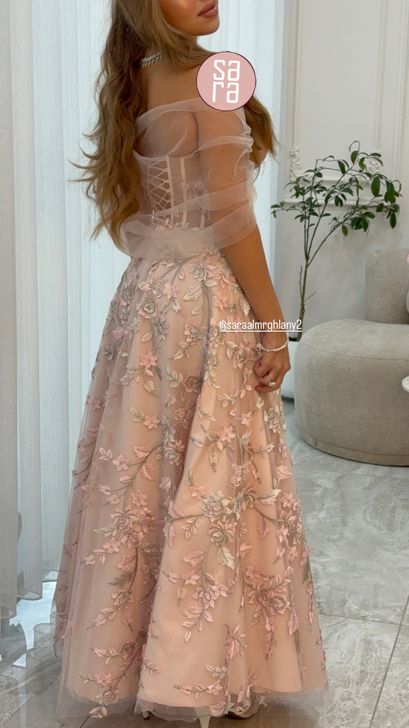 فستان وردي 2202