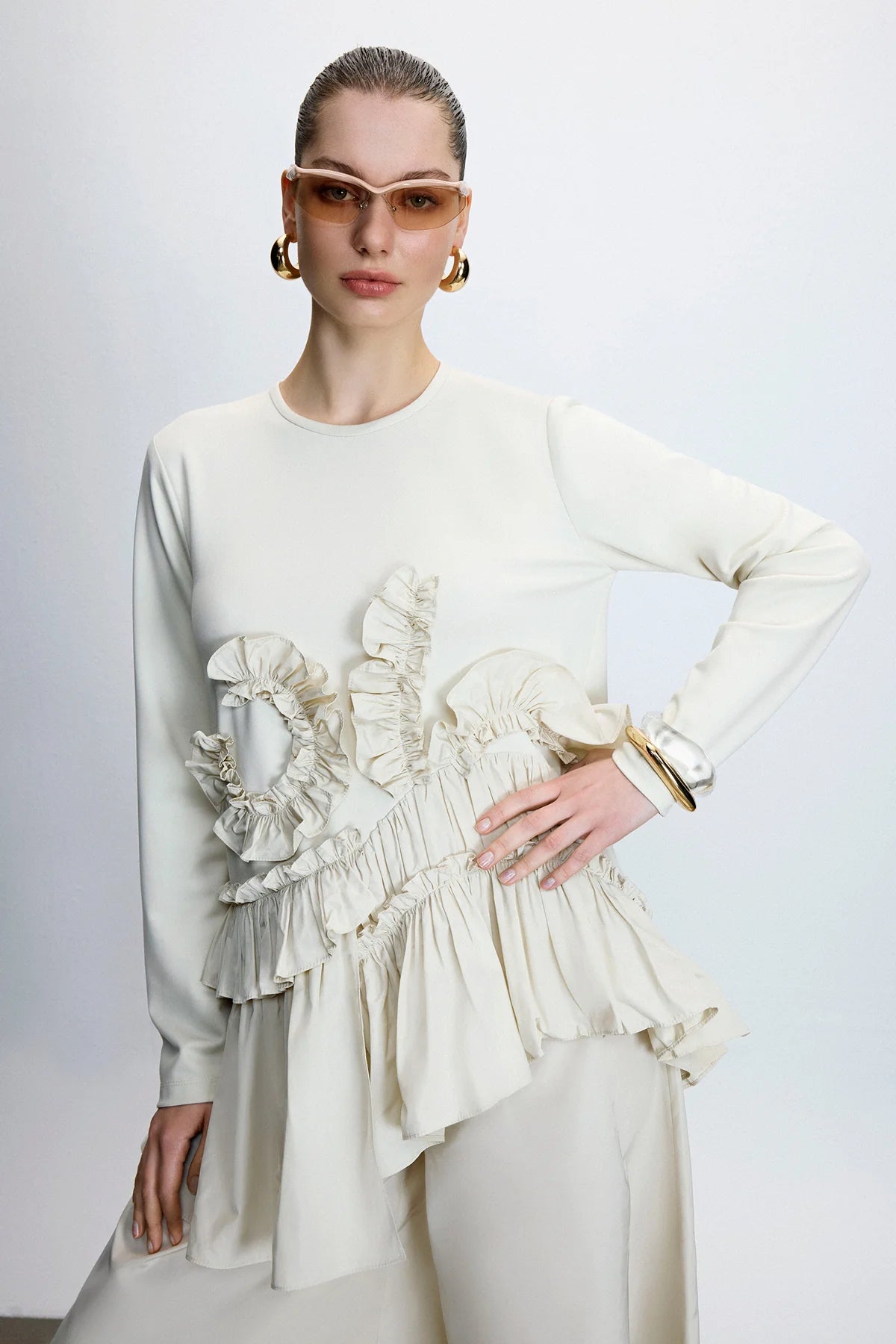 VOLAN DETAYLI TUNİK PANTOLON TAKIM 2035