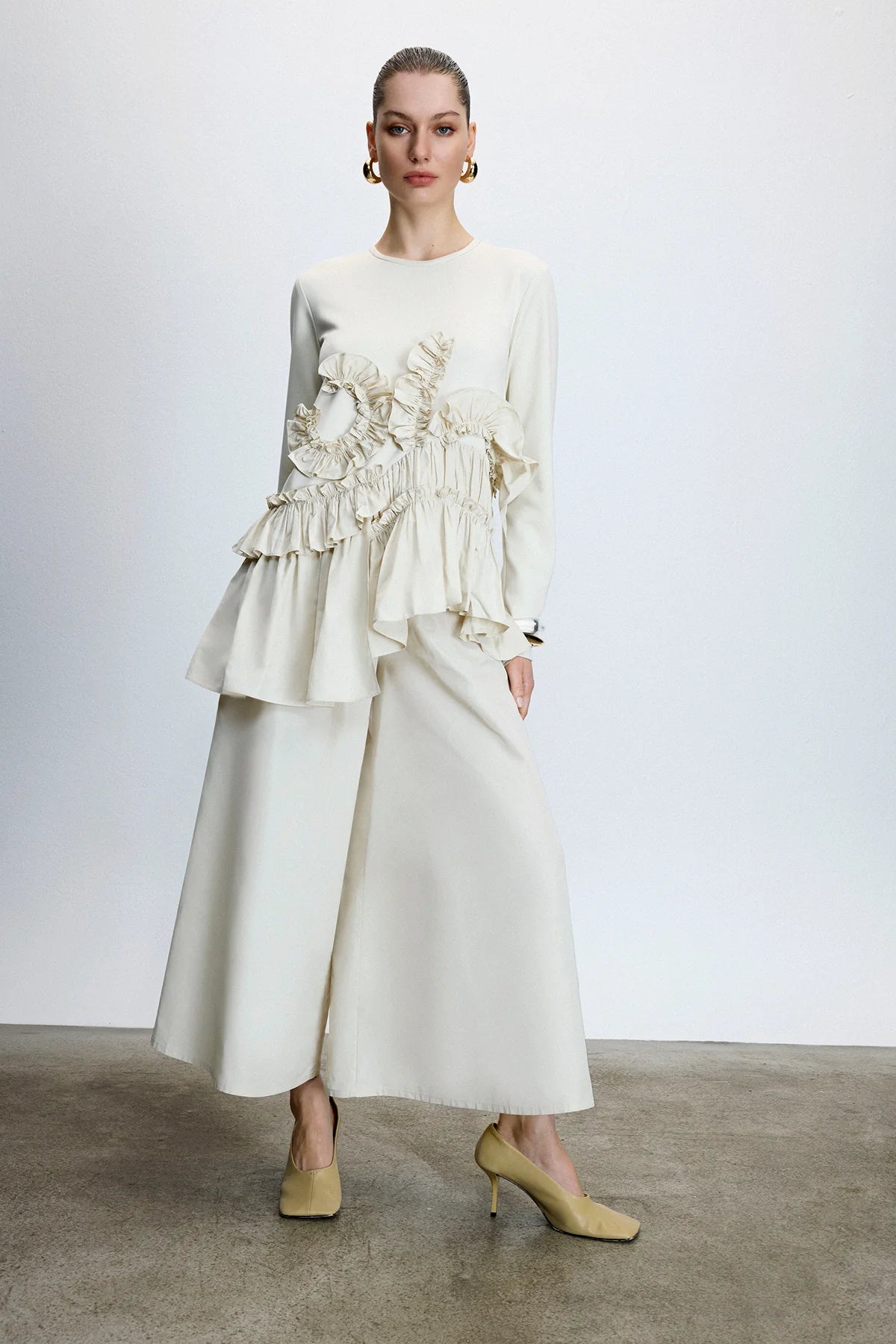 VOLAN DETAYLI TUNİK PANTOLON TAKIM 2035