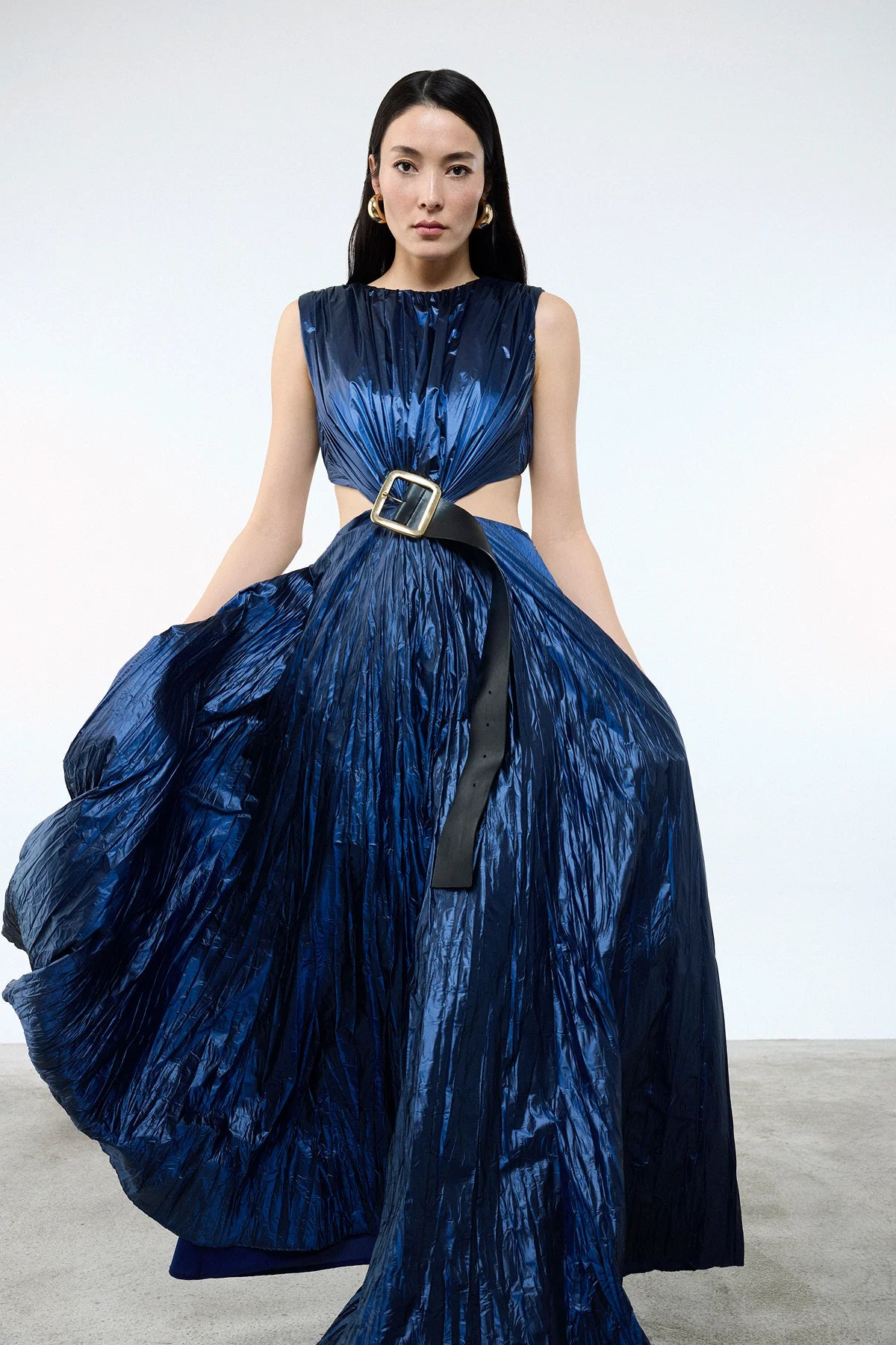 BÜZGÜLÜ KEMERLİ PİLELİ ABİYE ELBİSE 2045