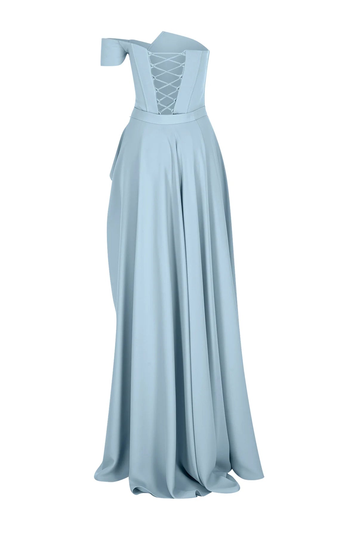 TEK OMUZ YIRTMAÇLI UZUN ABİYE ELBİSE 2046