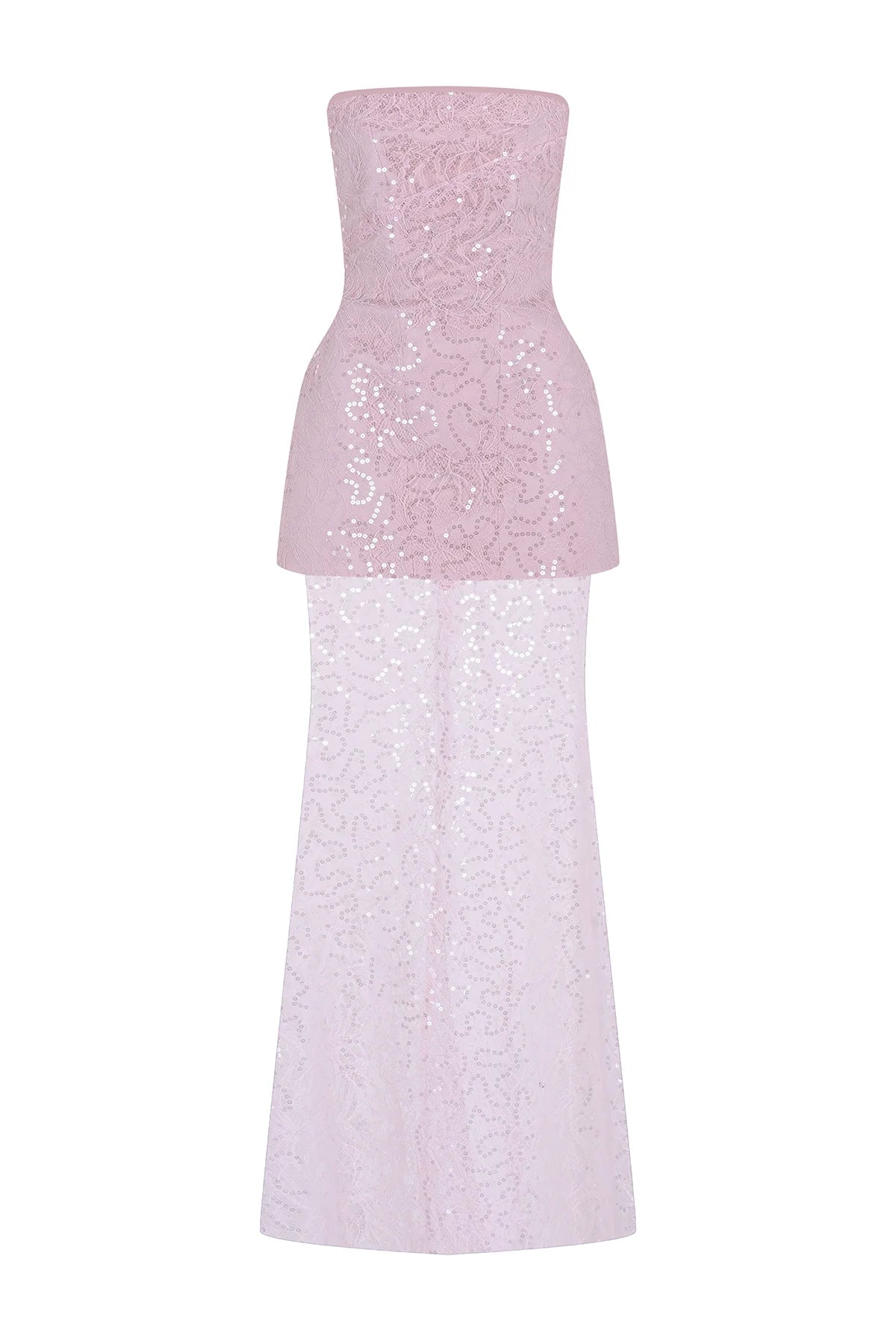 فستان دانتيل وردي مقاس 42