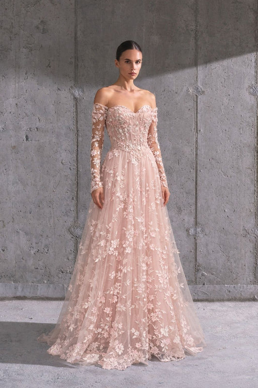 فستان وردي سايز 42