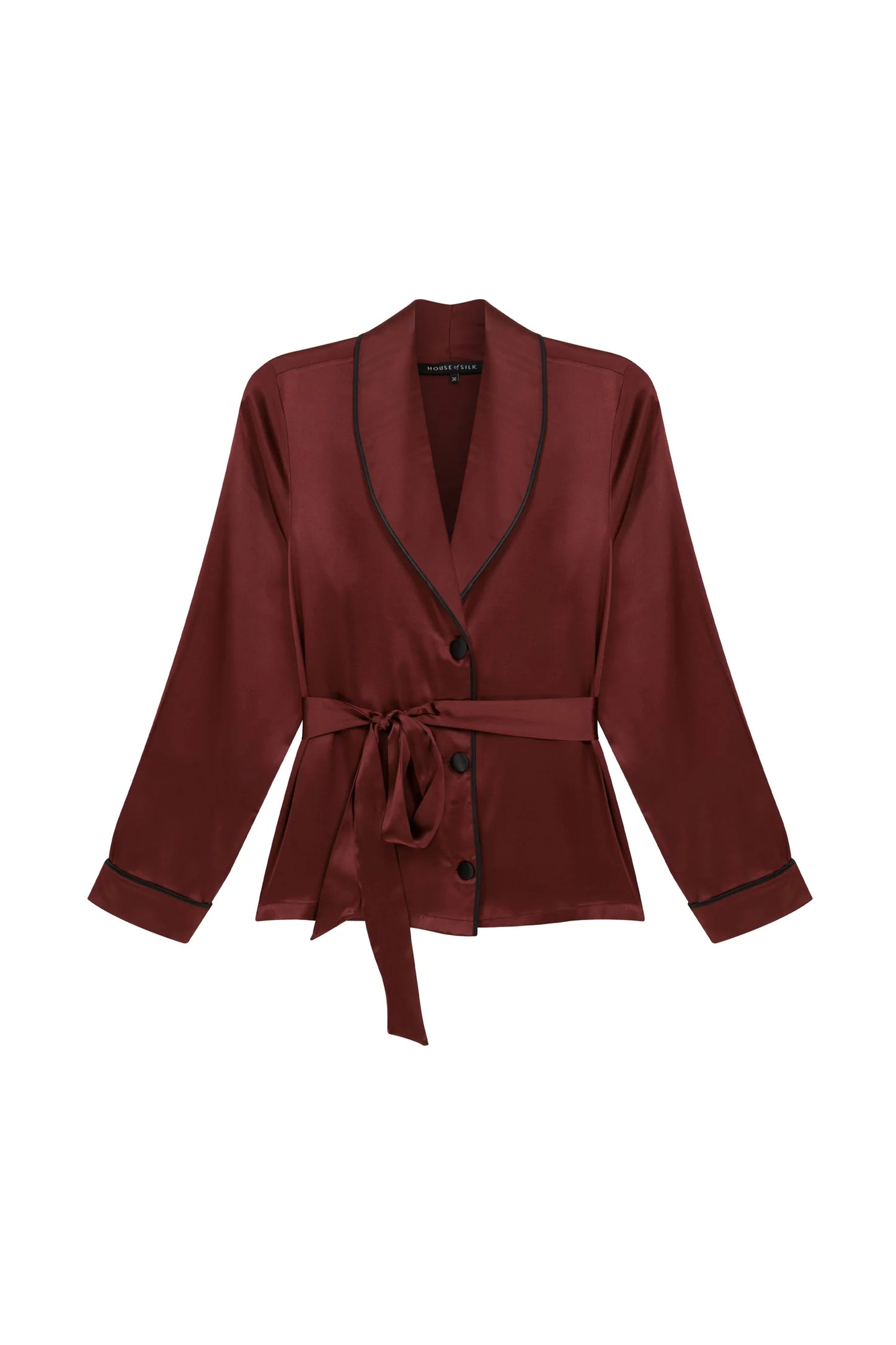 Lisa Silk Pajama Set in Burgundy