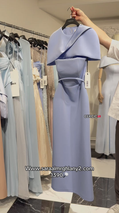 Elegant Evening Dress with Cape – Luxury Formal Dress 1390