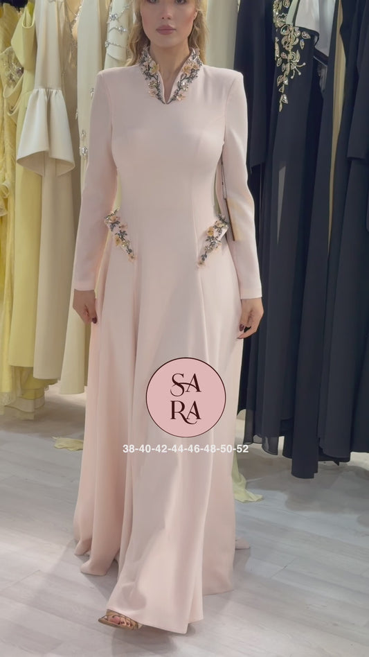 فستان كريب ساتر فخم2277